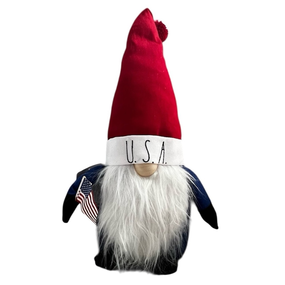 Rae Dunn Red and Blue Patriotic Gnome